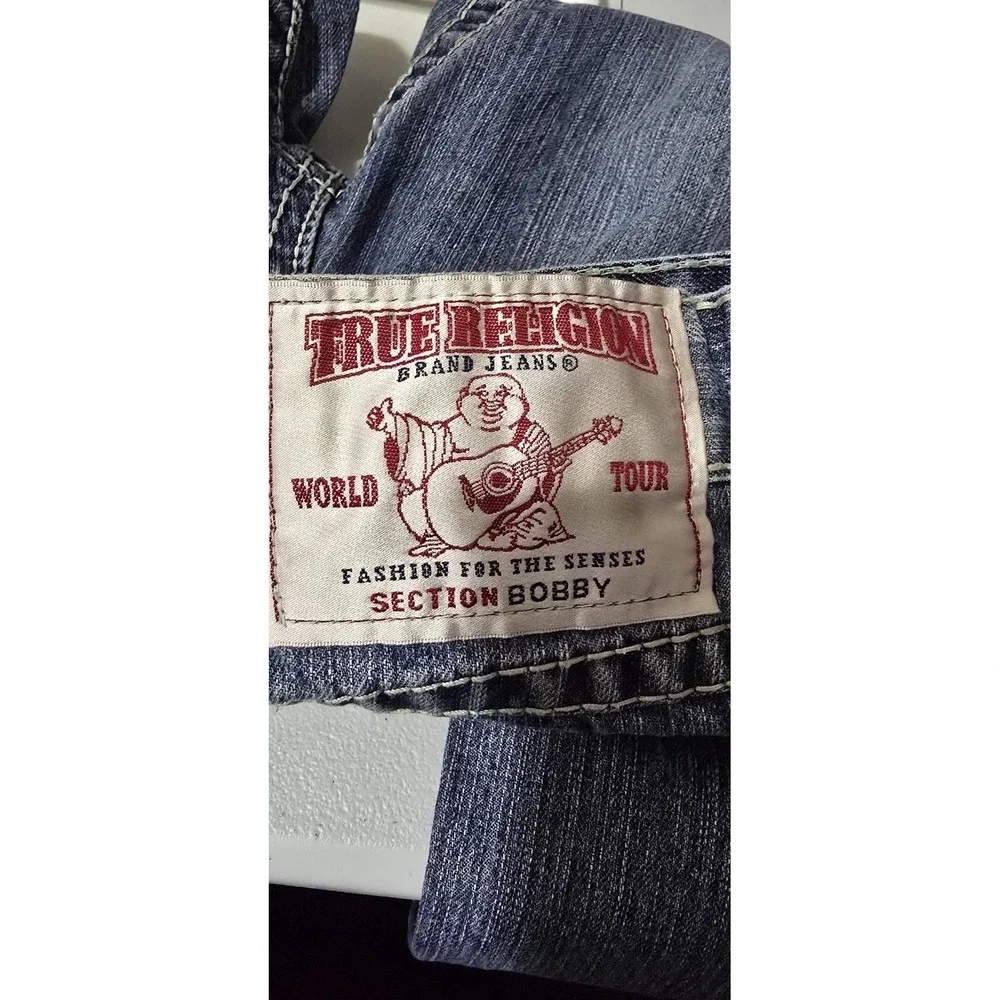 True Religion Jeans Mens Size 31x27 Blue Denim Bobby Tapered Pants